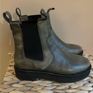 Free People Olive and Black Chelsea Boots